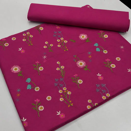 LAWN BOTI EMBROIDERED 2pcs (magenta)