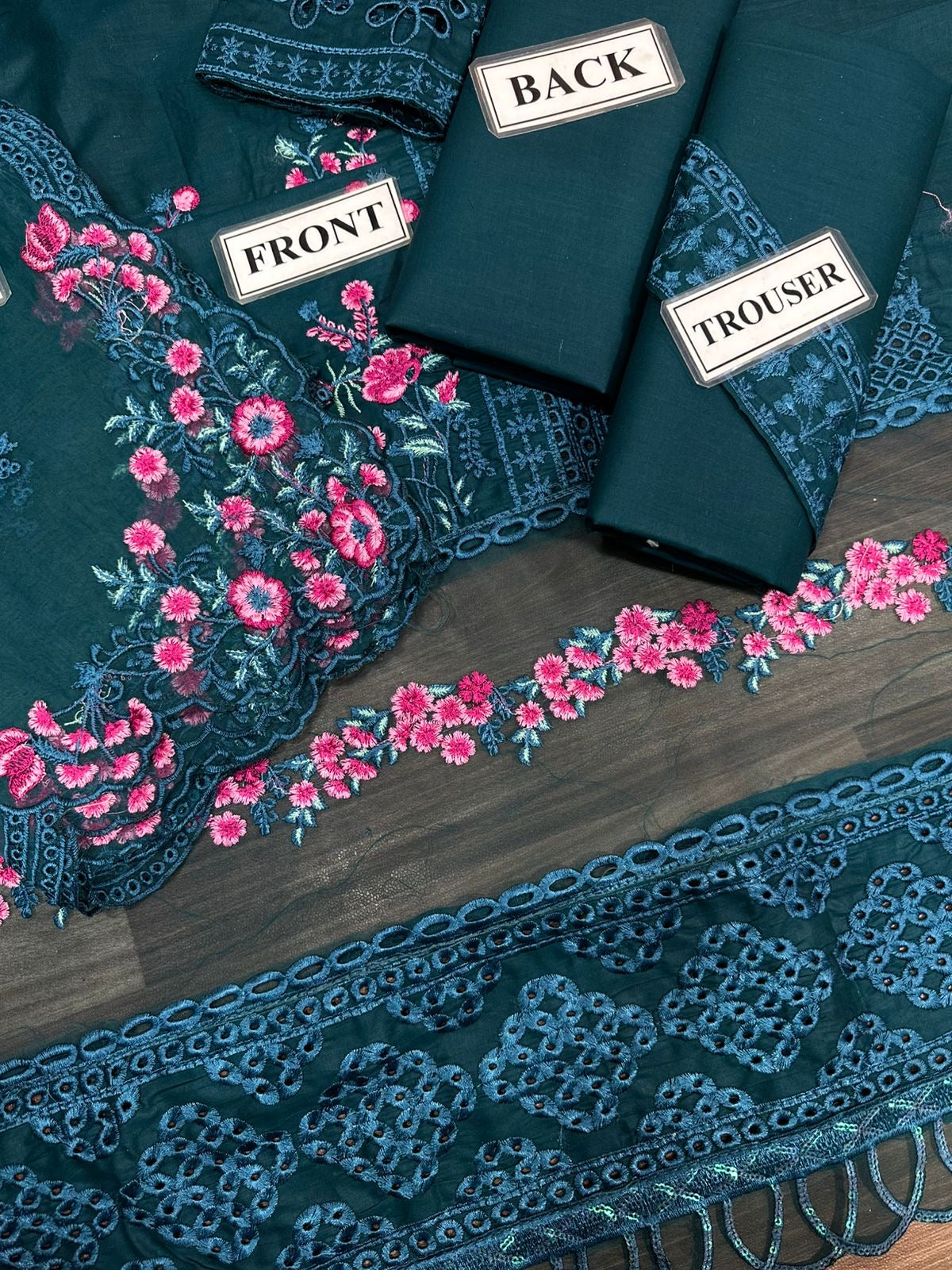 Azure luxury lawm embroidery Chikenkari collection