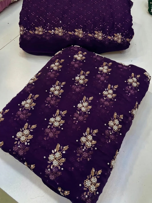 SOFT CHIFFON FINE PEARLS 3PECS (deep-purple)