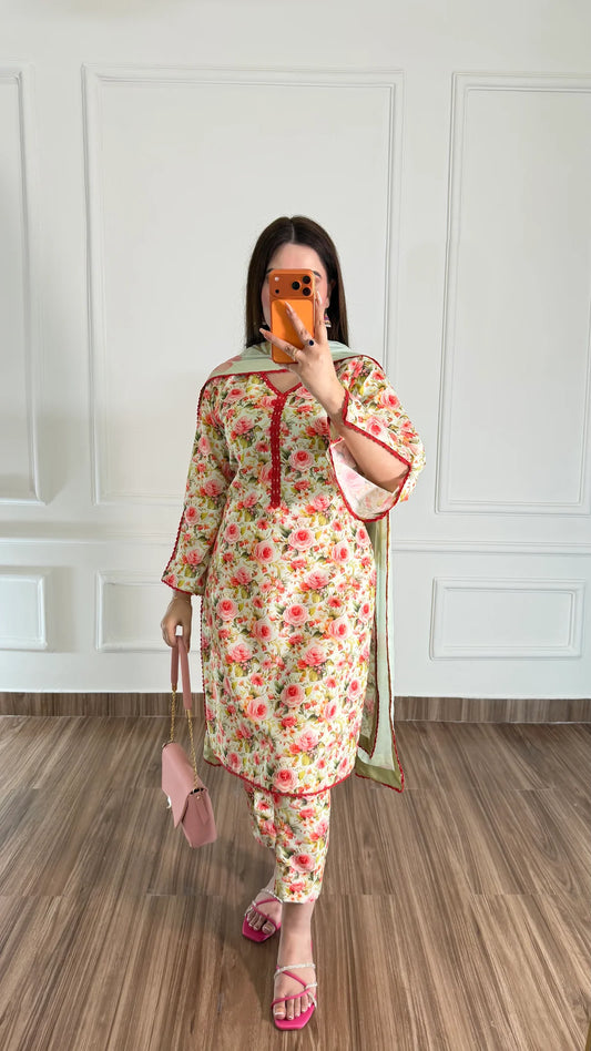 Summer Digital printed swiss lawn unstich 3pcs(pista)