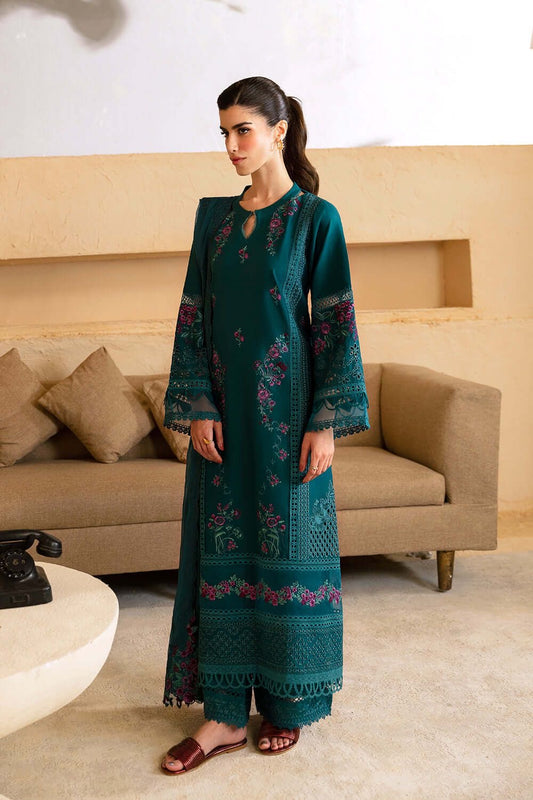 Azure luxury lawn embroidery Chikenkari collection