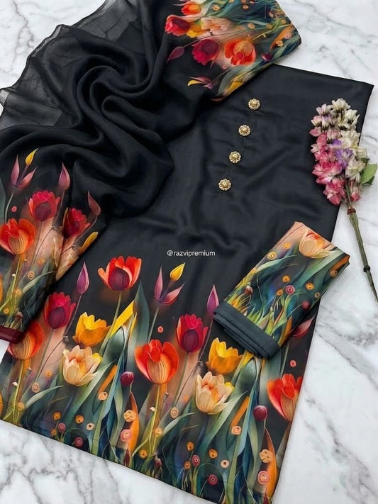 DIGITAL PRINT SHALMOZE Silk 3pcs (3D black)