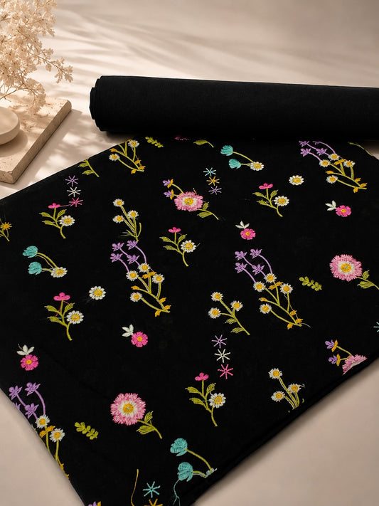 LAWN BOTI EMBROIDERED 2pcs (black)