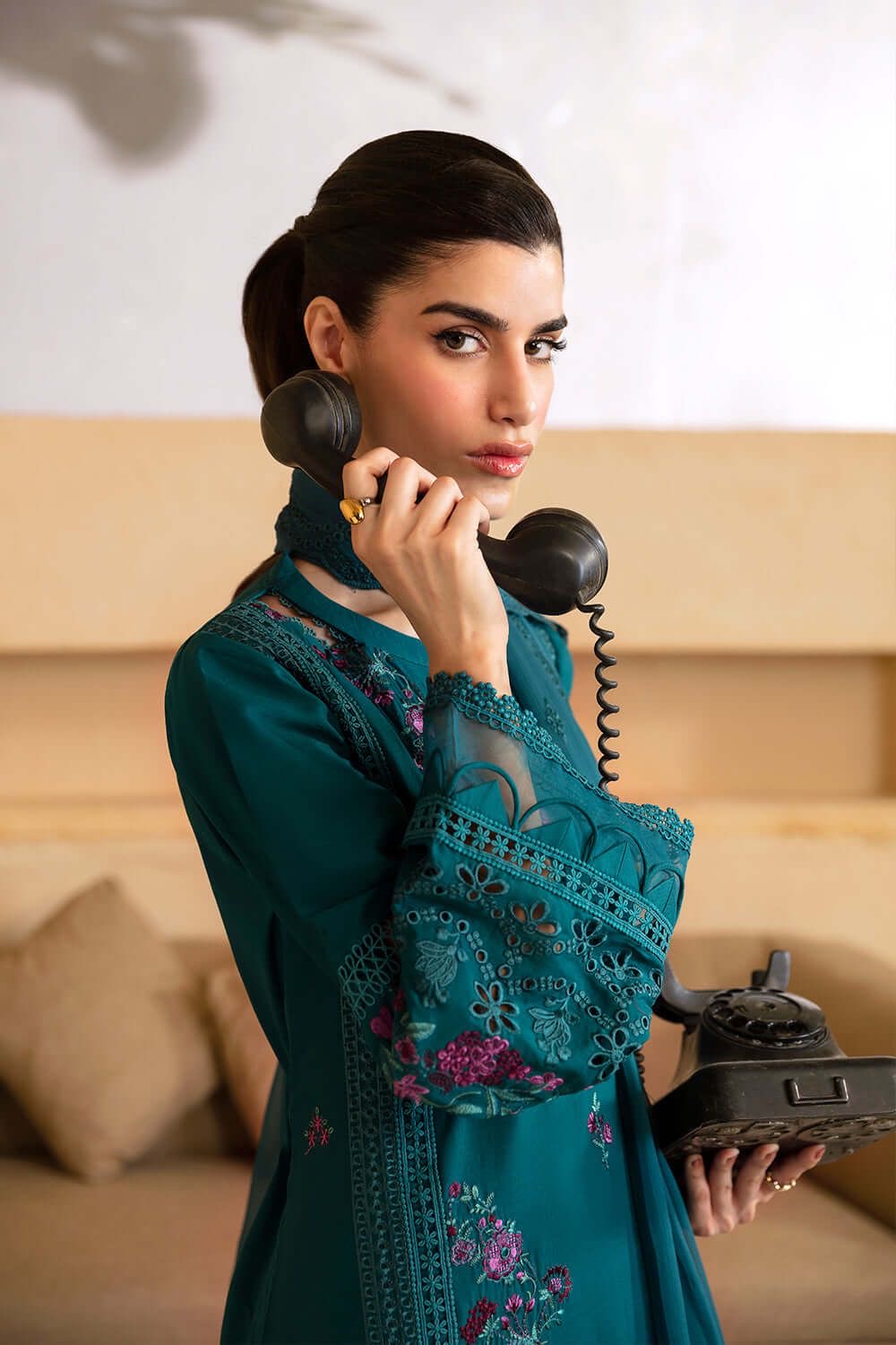 Azure luxury lawm embroidery Chikenkari collection