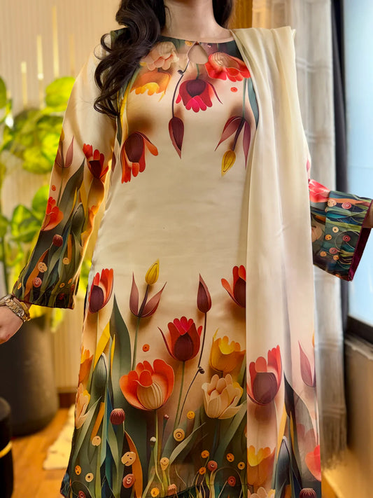 New Digital Print Silk 3pcs unstich (3D print)