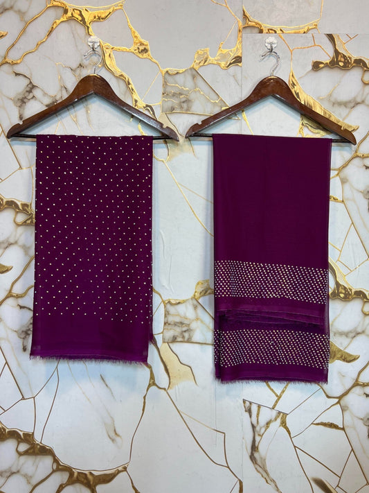 Chiffon Crystal Work 3-Piece Dress(Marjenda)