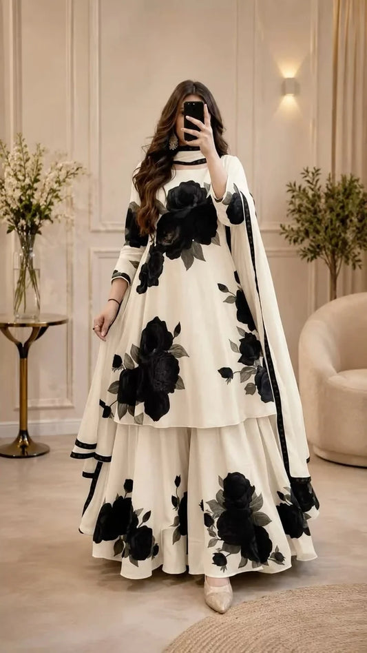DIGITAL PRINT SHALMOZE Silk 3pcs