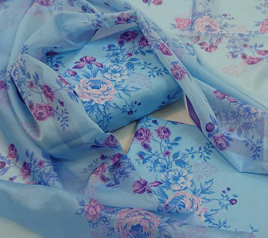 Digital Printed Swiss Lawn 3pcs