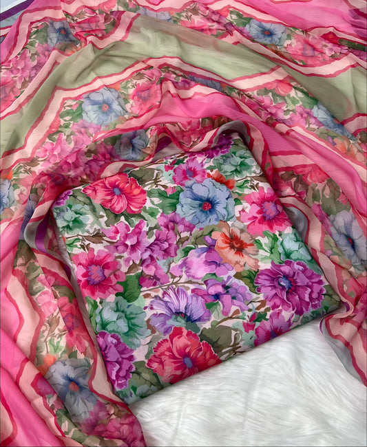 Farasha Digital printed swiss lawn unstich 3pcs