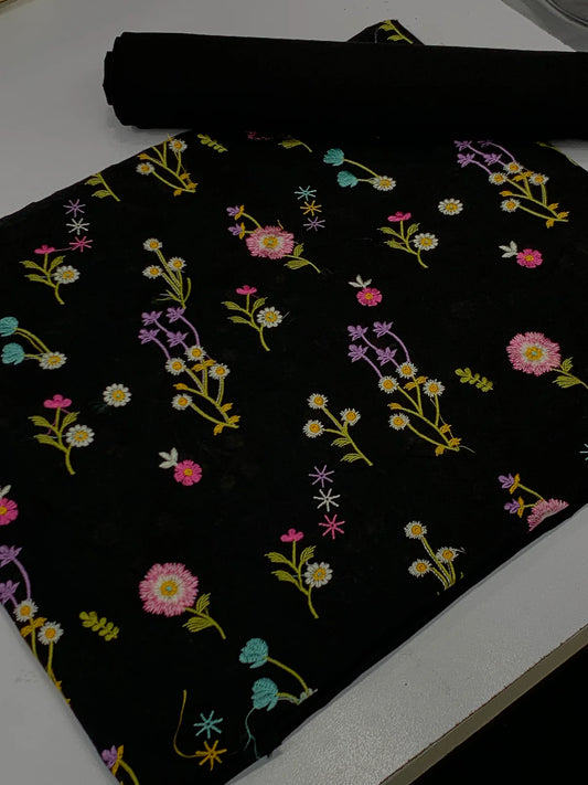 LAWN BOTI EMBROIDERED 2pcs (black)