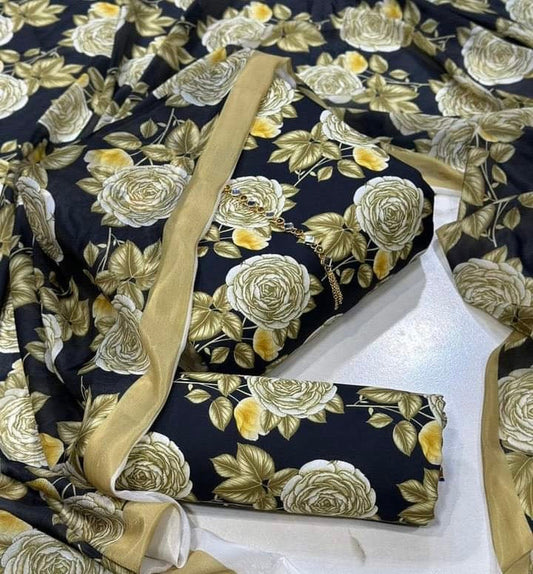 Digital Printed 3 Piece Swiss Lawn With chiffon Dupatta