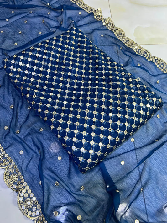 Hiba Bukhari formal Chiffon 3pc (zink)