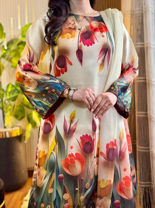 New Digital Print Silk 3pcs unstich (3D print)