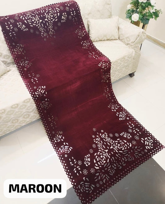 Laser Cut Velvet Shawl 2025 - Maroon (GULAB)