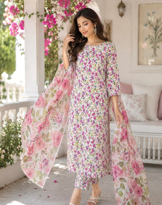 Saya Digital printed swiss lawn unstich 3pcs