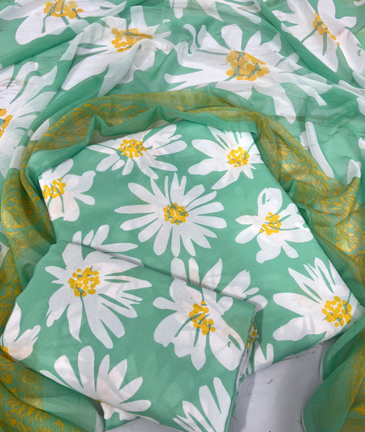 SWISS LAWN UNSTICH 3pcs(mint flower)