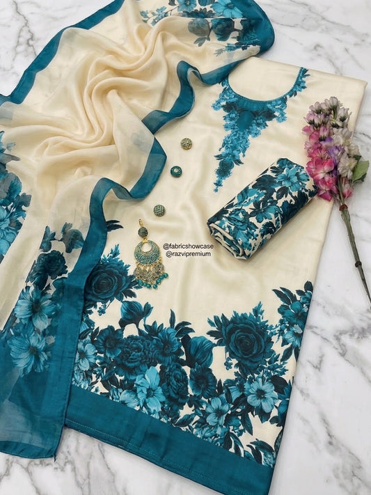 DIGITAL PRINT SHALMOZE Silk 3pcs(Zink-phool)