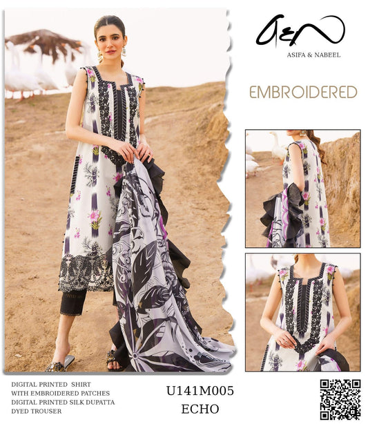 ASIFA NABEEL EMB LAWN 3pcs collection