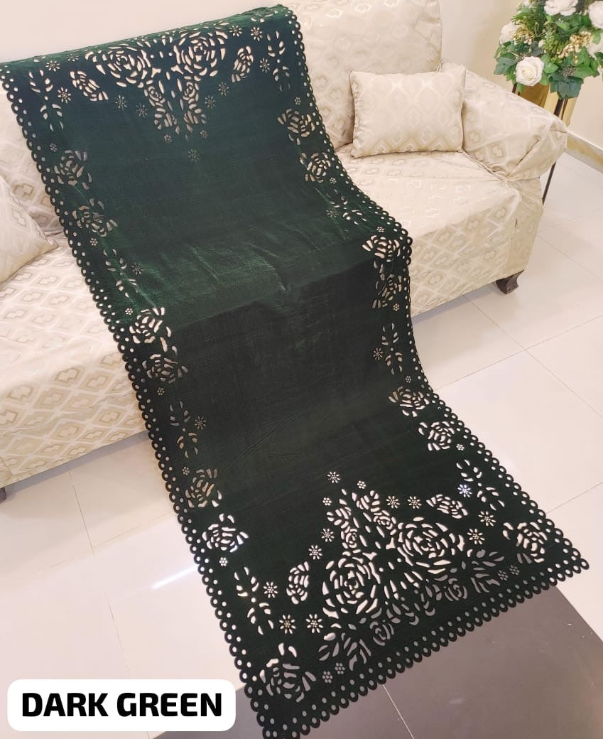 Velvet laser cutwork shawl