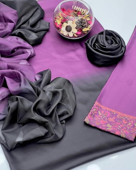Digital print shalmoze silk 3pcs