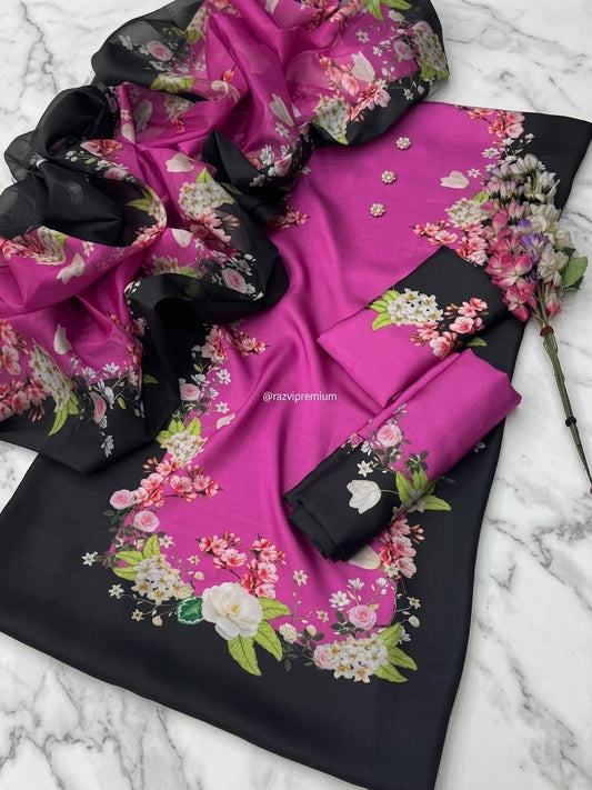 DIGITAL PRINT SHALMOZE Silk 3pcs
(lulusar-magenta)