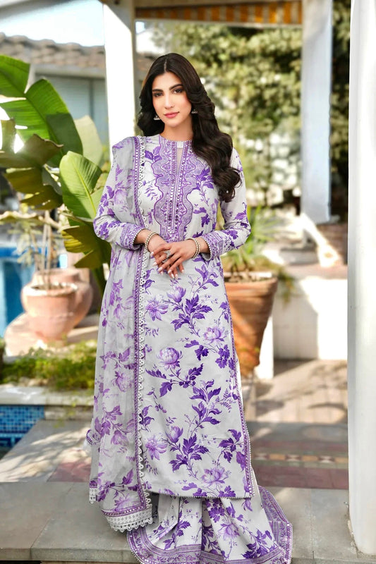Digital Printed 3 Piece Swiss Lawn With chiffon Dupatta