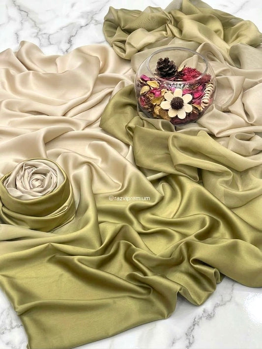 3pcs pure silk unstich dress(two-tone)