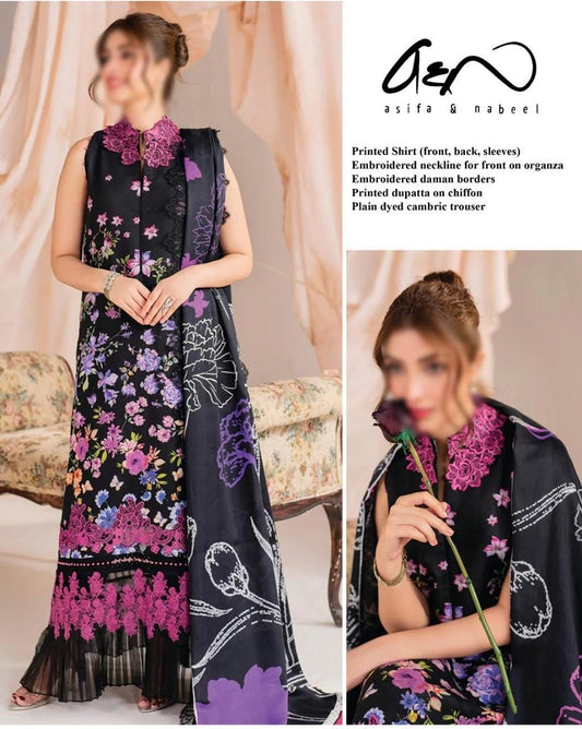 Asif Nabeel luxury lawn unstich collection