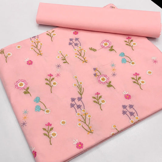 LAWN BOTI EMBROIDERED 2pcs (light pink-peach)