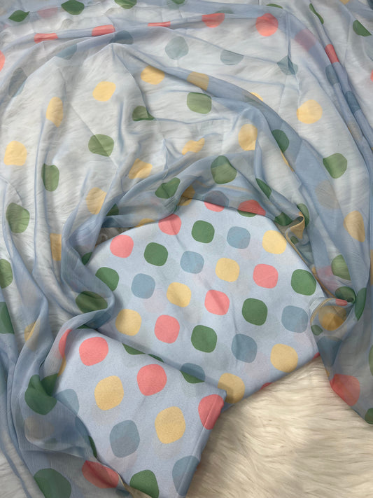 SWISS LAWN UNSTICH 3pcs(light polka)
