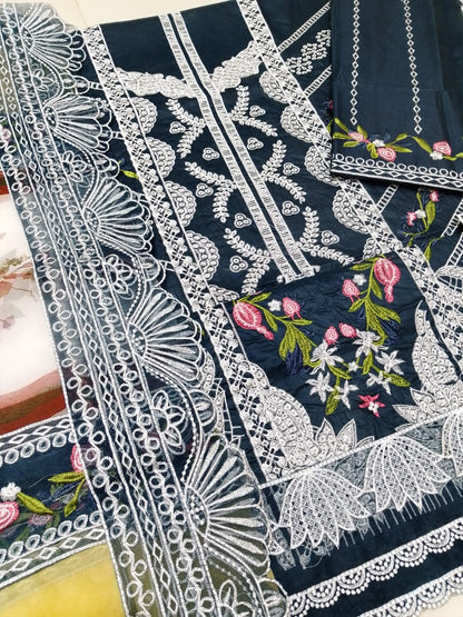 Crimson Lawn cotton Embroidery 3pcs collection unstich