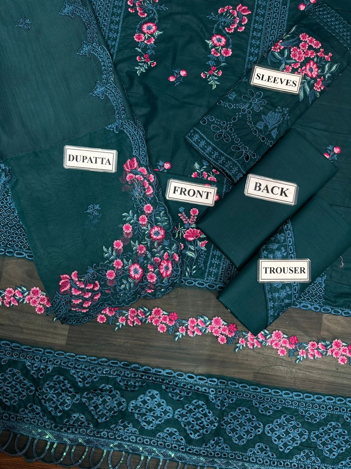 Azure luxury lawm embroidery Chikenkari collection