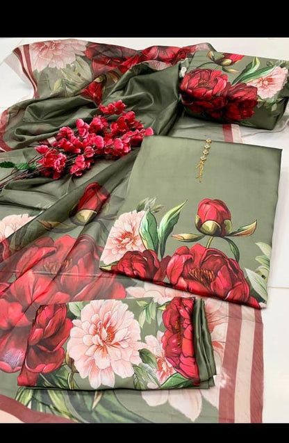 Digital print shalmoze silk 3pcs