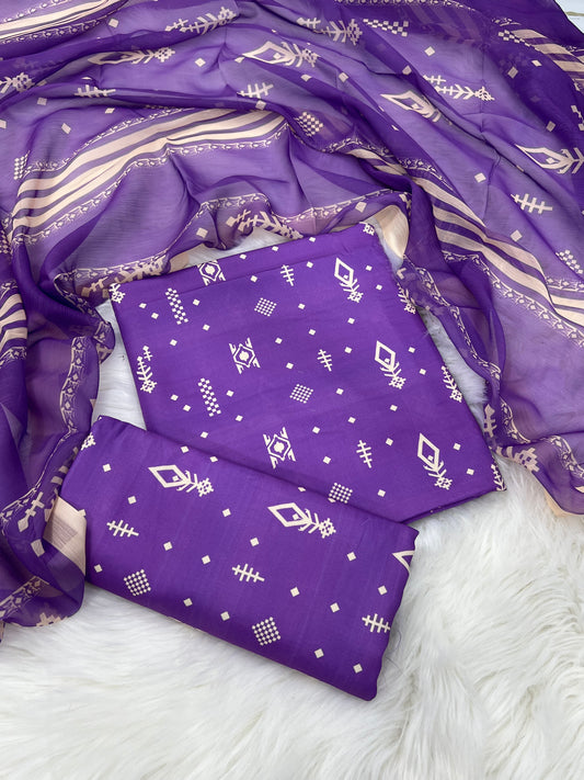 Digital Printed Swiss Lawn 3pcs(Arow)