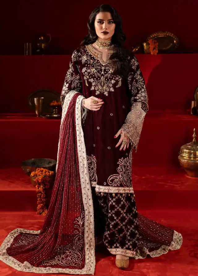 Nureh Maya velvet 3piece collection Replica