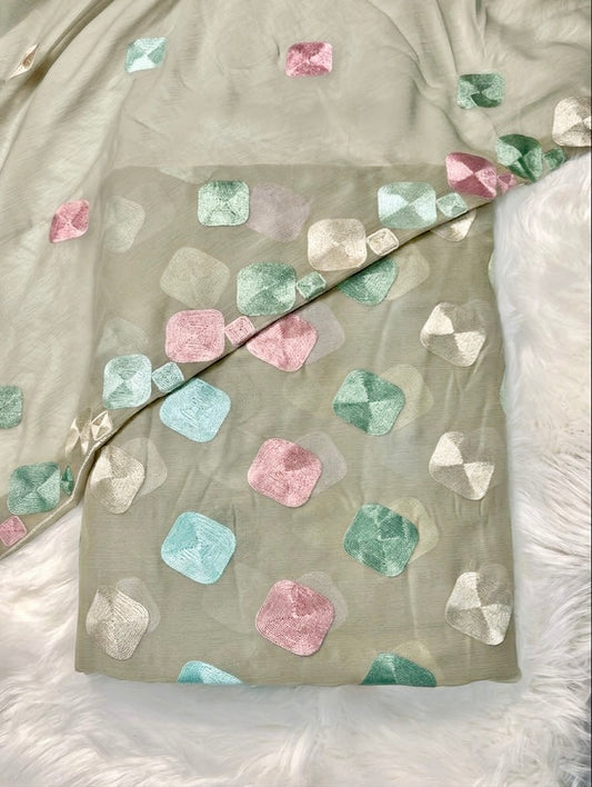 CHIFFON VISCOSE EMBROIDEREY 3PCS(skin)
