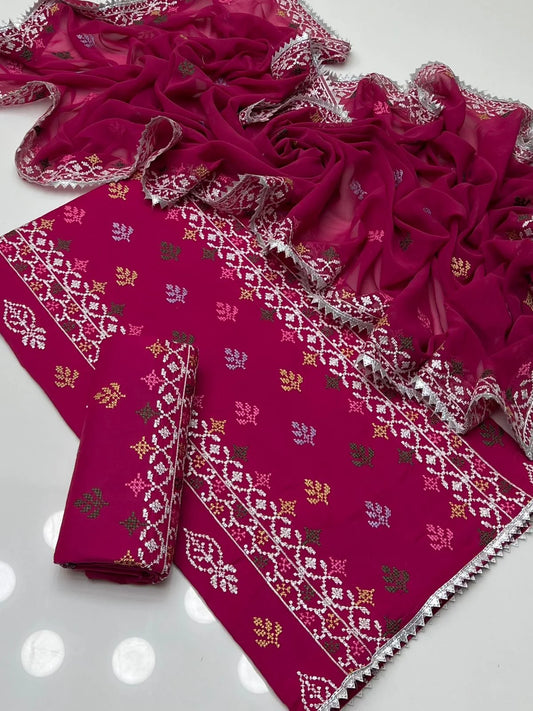 CROSSTICH EMBROIDERED LAWN UNSTITCHED 3PCS COLLECTION