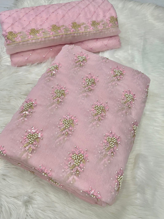 SOFT CHIFFON FINE PEARLS 3PECS(light-pink)