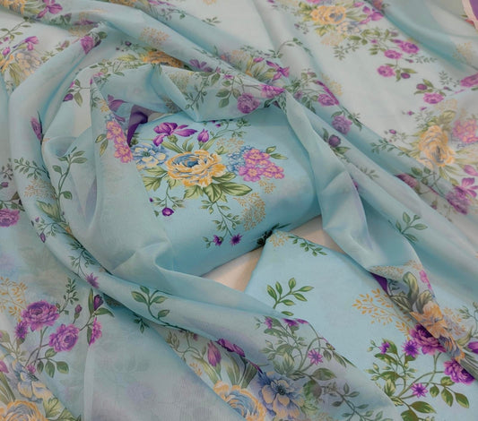 Digital Printed Swiss Lawn 3pcs