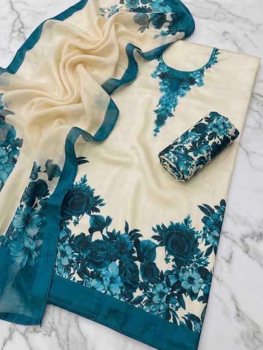 DIGITAL PRINT SHALMOZE Silk 3pcs(Zink-phool)