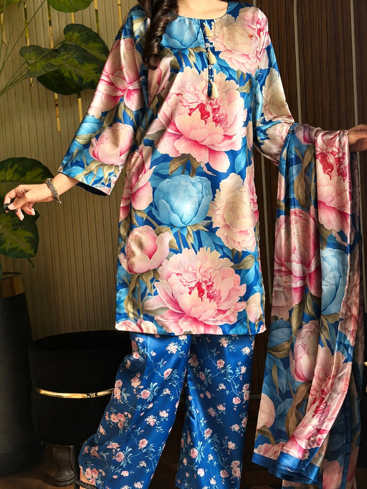 New Digital Print Silk 3pcs unstich (regalia)