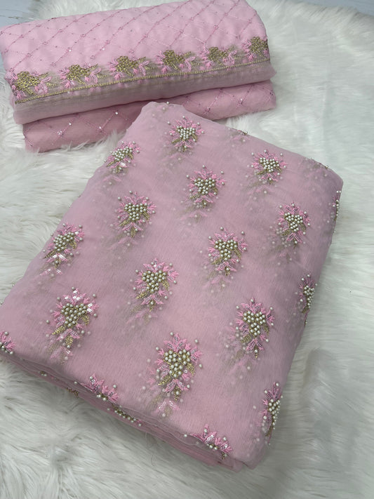 SOFT CHIFFON FINE PEARLS 3PECS (baby-pink)
