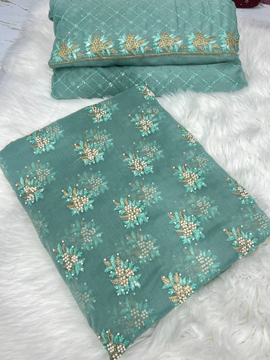 SOFT CHIFFON FINE PEARLS 3PECS(MINT)