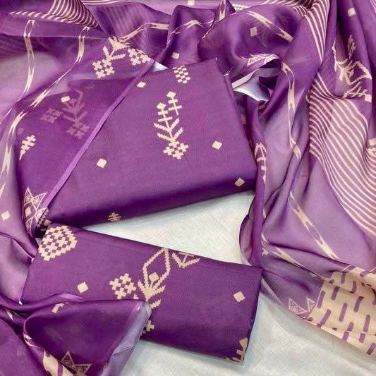 Digital Printed Swiss Lawn 3pcs( purpel Arow)