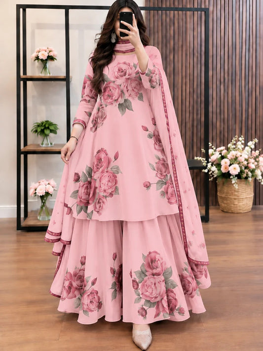 DIGITAL PRINT SHALMOZE Silk 3pcs(babay-flowers)