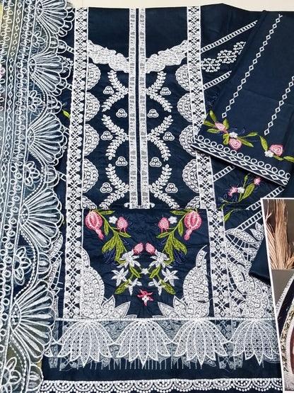 Crimson Lawn cotton Embroidery 3pcs collection unstich