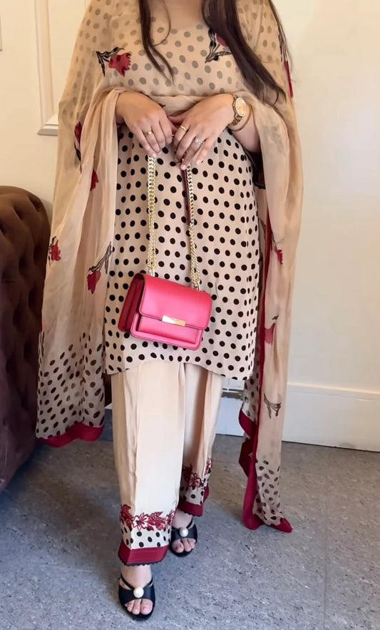 DIGITAL PRINT SHALMOZE SILK 3pcs(polka-dots)