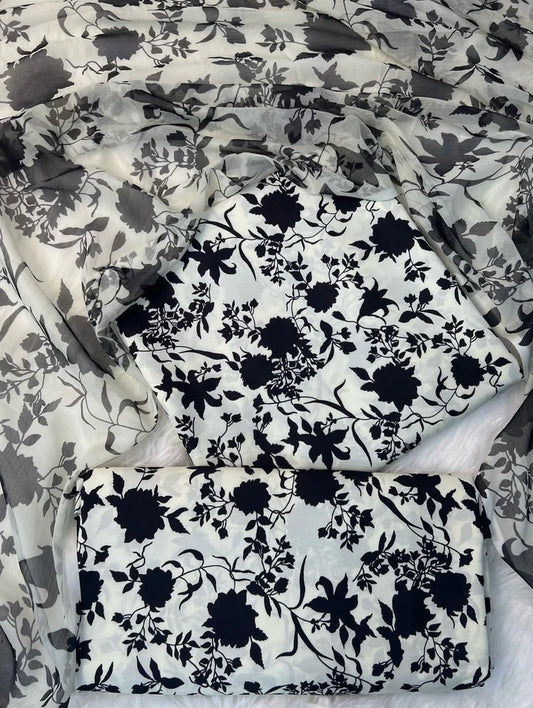 Aneelas SWISS LAWN UNSTICH 3pcs(black & white)