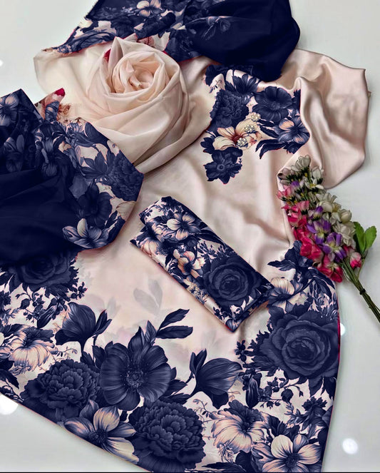 Digital Print Silk 3pcs( neavy phool)