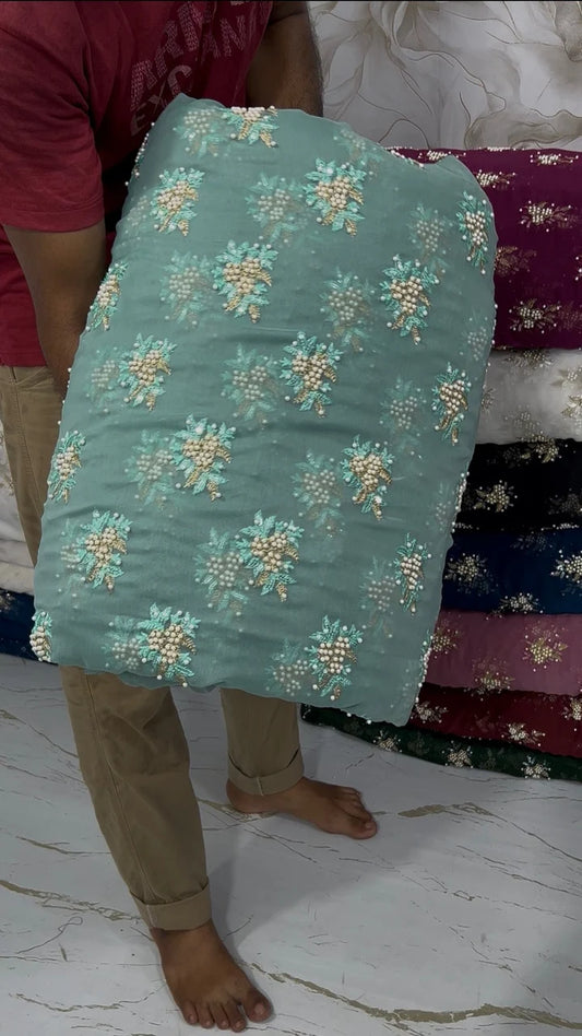 SOFT CHIFFON FINE PEARLS 3PECS(MINT gray)